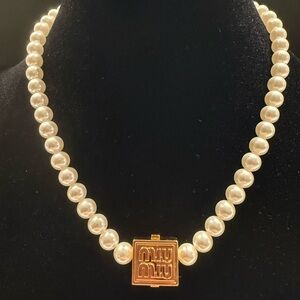 Miu Miu Pearl Choker Necklace